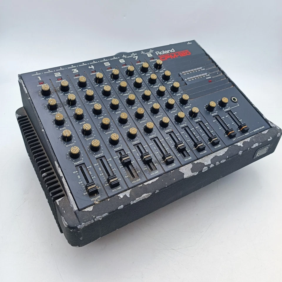 Roland CPM-120 Powered 8 Channel Mixer Black Vintage CPM 120 CPM120 DJ Equipment - Imagen 1 de 4