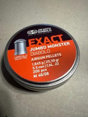 JSB Match Diabolo Exact Jumbo Monster .22 Cal 25.39 granos 600ct (3 latas 200) Foto 1 de 3