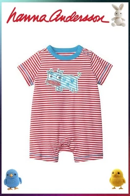 Mameluco Hanna Andersson bebé niño rayas Foto 1 de 4