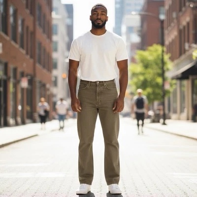 Men’s Flannel Lined LLBean Relaxed Fit Jeans 31x30 Olive - Image 1 of 4