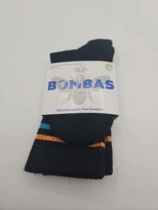 Bombas Socks Youth Kids XS Black Multicolor Calf Socks Comfort Honeycomb Arc Sup - Picture 1 of 2