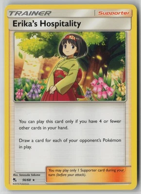 Erika's Hospitality 56/68 Pokemon Hidden Fates Rare Near Mint Card (NM) 1 - Image 1 of 2