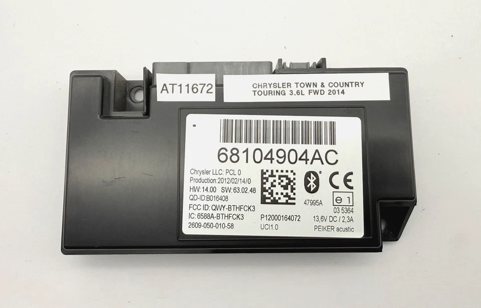 Módulo de control de comunicación Bluetooth OEM 11-16 Chrysler Town & Country Caravan Foto 1 de 4