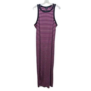 Torrid NWT Dyed Stripes Maxi Rib Bodycon Slit Dress Chateau Rose Size 2X Summer - Picture 1 of 7