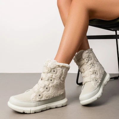Women Ankle Snow Boots Warm Faux Fur Lined Lace Up Non Slip Winter Boots - Image 1 of 4