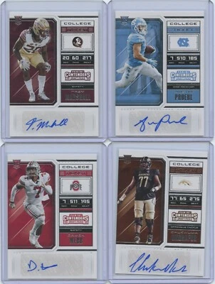 2018 Panini Contenders Draft Picks 4 Autograph Rookie Card Lot Inc. Marshall - Image 1 of 2
