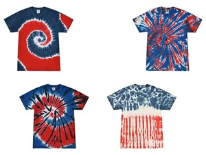 Pick a Patriotic Tie Dye T-Shirts Adult  & Kids Sizes Cotton Colortone - Picture 1 of 10