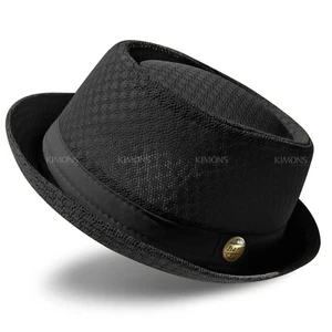 Light Weight Mesh Fedora hat Porkpie Summer Classic Trilby Cuban Beach Sun Cap - Picture 1 of 36