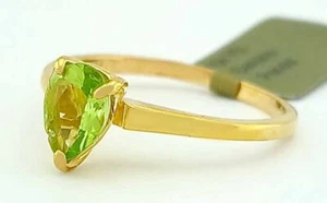 GENUINE 1.04 Cts PERIDOT SOLITAIRE RING 10k GOLD - Free Certificate Appraisal - Picture 1 of 5
