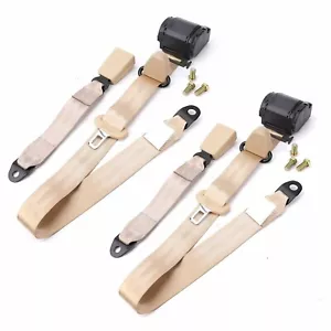 For All Volkswagen Car Rear Seat Belt Beige Universal Fit Safety Certified - Picture 1 of 8