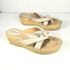 B.O.C Mujer Pantuflas Sandalias Plataforma Damas Sandalia Calzado Crema Talla 7 - Imagen 1 de 9