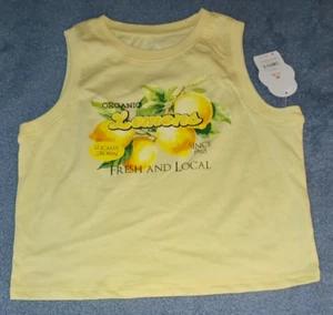 Tanque WONDER NATION talla XL 14-16 amarillo gráfico 'fresco y local' - Imagen 1 de 3