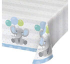 Zestaw 4 szt. Baby Boy Baby Shower Słonie Papierowy obrus na stół