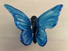 Dynasty Gallery 1951 Glass monarch blue butterfly 5 inches long 3 inches tall 