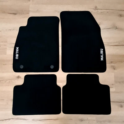 Car Floor Mats Velour for Chevrolet Malibu Waterproof Black Carpet Auto Liners - Image 1 of 4