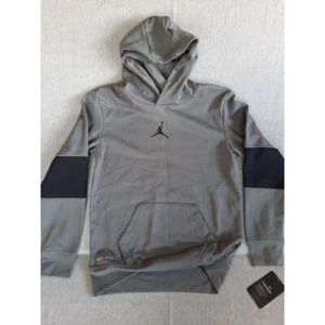 Air Jordan Therma Dri-Fit Youth (12-13 YRS) Large Line Fleece Hoody Sweater Gray - Picture 1 of 9