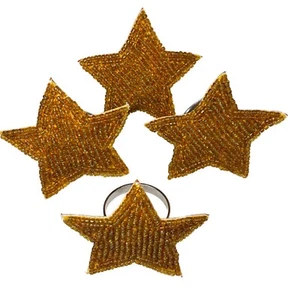 4 porta tovaglioli porta tovaglioli stelle dorate con perline trillium - Foto 1 di 3