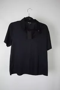 Giorgio Armani Navy Blue 100% Wool Short Sleeve Polo Shirt Sz 6 US 42 BRAND NEW - Picture 1 of 4