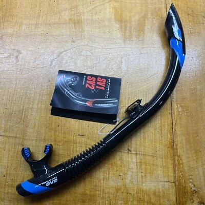 Atomic SV2 Semi-Dry Snorkel - Black/Blue - Scuba and Free Diving - Image 1 of 4