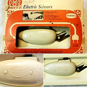 VINTAGE SCOVILL DRITZ ELECTRIC SCISSORS 8' CORD MADE IN SWITZERLAND TESTED #716 - Picture 1 of 12