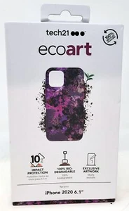 Tech21 EcoArt Case for Apple iPhone 12 / iPhone 12 Pro 6.1", Pink/Purple Collage - Picture 1 of 4