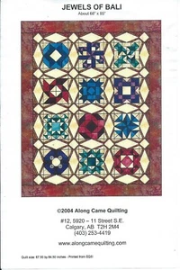 JEWELS of BALI sewing pattern sew QUILT beauty 68" x 85" Along Came Quilting NEW - Picture 1 of 1