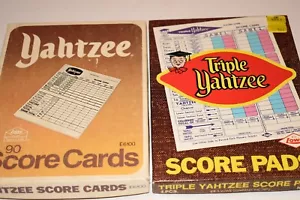 Vintage Yahtzee & Triple Yahtzee Score Pads Lowe Milton Bradley Game - Picture 1 of 3