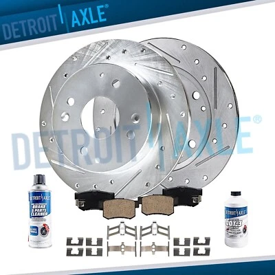 Rear Drilled Brake Rotors Ceramic Brake Pads for 1991-1997 Honda Accord Acura CL - Image 1 of 4