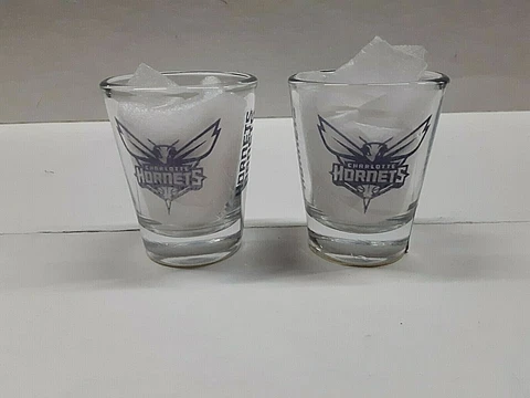Charlotte Hornets NBA Clear Shot Glass ( set of two ) Cover