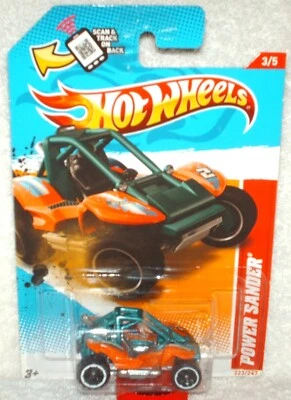 Hot Wheels 2012 Thrill Racers-Earthquake Series Power Sander aqua/laranja, ex.card - Imagem 1 de 2