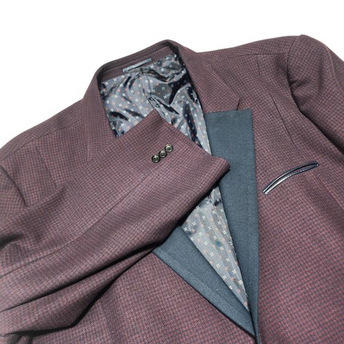 VETEMENTS Cappotto sportivo blazer Bogosse vestibilità moderna due bottoni bordeaux taglia 58L