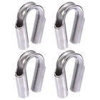  4 Pcs Stainless Cable Clamp Clamps 8mm Thimble Metal Galvanized Tubular Heavy
