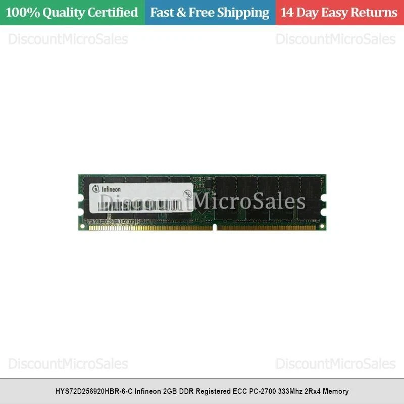 HYS72D256920HBR-6-C Infineon 2GB DDR Registered ECC PC-2700 333Mhz 2Rx4 Memory - Image 1 of 1