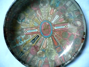 Vecchio posacenere in vetro a fascia per sigari, portagioie, Regalia Elegantes, decoupage, vagabondo - Foto 1 di 8