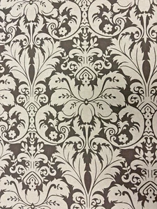 Multiple Yards (9 YDS!) of Lacefield Designs "Floral Damask" in Charlotte Brown - Picture 1 of 4