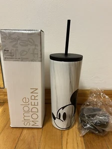 Disney Classic Simple Modern 24oz Stainless Steel Tumbler Lid & 2 Straws. NEW - Picture 1 of 1