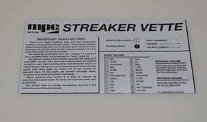 MPC '67 STREAKER VETTE #973/12 ⭐TEILE⭐ ANLEITUNGSHEFT 1:25 - Bild 1 von 3