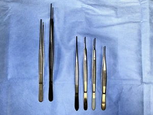 Lot of 6 Tissue Faded Names Forceps Tweezers Unbranded + Mueller Most Germany - Picture 1 of 11