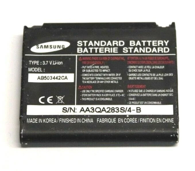 Batería de iones de litio de repuesto genuina Samsung AB503442CA 3,7 V para SPH-M520 STH-M520 Foto 1 de 1