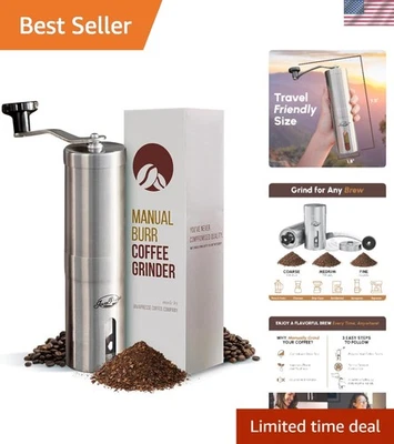 Molinillo de café manual con rebabas cónicas - 18 ajustes para un café espresso y camping perfecto Foto 1 de 4