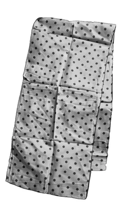 VTG  Ray Strauss Monotone Gray Polka Dots Rectangle Silk Scarf 11"x 44" - Image 1 of 4