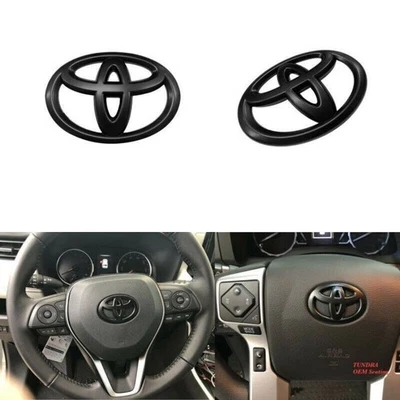 1PCS 3D BLACK STEERING WHEEL OVERLAY FOR TACOMA COROLLA CAMRY TUNDRA HIGHLANDER Foto 1 de 4