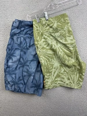 Lote de 2 Pantalones Cortos Margaritaville Estampado de Palma Para Hombre 34 Azul y Verde Informal Comodidad Foto 1 de 4