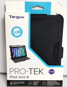 Nuevo Targus Pro-Tek Para iPad Mini 6 Estuche Negro THZ911US Protección Antimicrobiana - Imagen 1 de 2