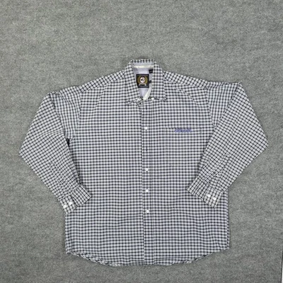 Camisa Cinch Para Hombre Grande Azul Blanco Cuadros Pesada Algodón Occidental Manga Larga Foto 1 de 4
