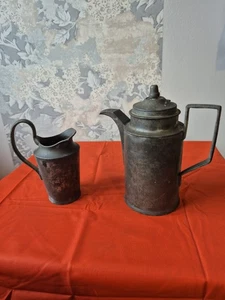 Antike Zinnkanne mit Deckel - Bild 1 von 8