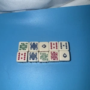 10 White 6 Sided Poker Dice - Picture 1 of 1