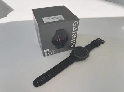 Reloj GPS solar Garmin fēnix 7 - Negro/Gris pizarra 47 mm  Embalaje original  - Imagen 1 de 3