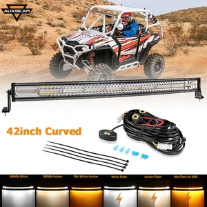 AUXBEAM 42" Curved LED Light Bar Amber For Can-am Maverick Trail/Sport 1000 800 - Picture 1 of 12