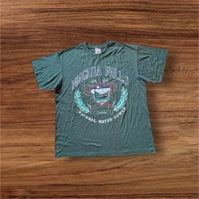Camiseta verde envejecida XL de recuerdo de viaje vintage de las Cataratas del Niágara de una sola puntada Foto 1 de 4